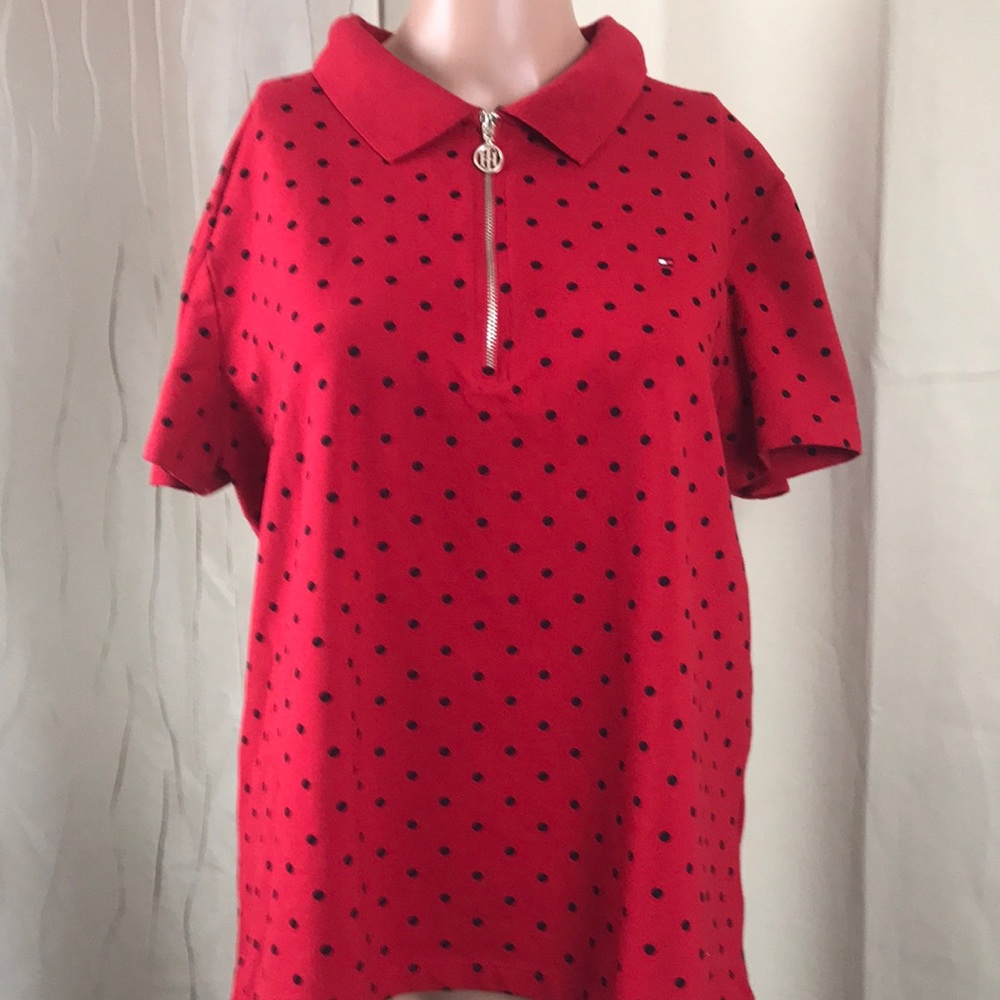 Red quarter zip polo Tommy Hilfiger size XLG